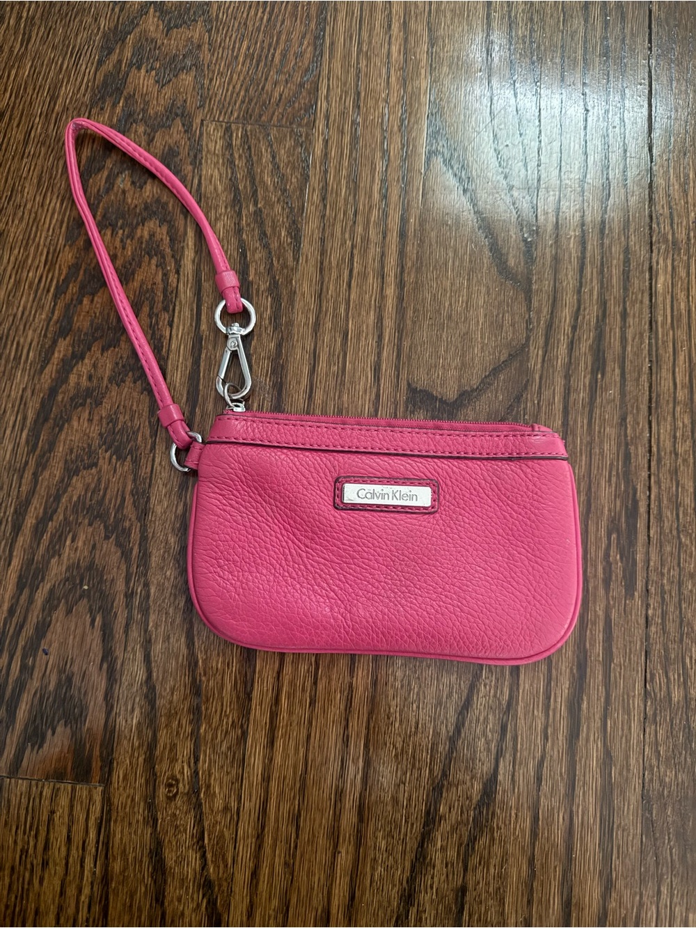 Calvin Klein Hot Pink Leather Wristlet